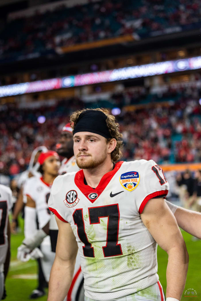 Georgia Bulldogs safety Dan Jackson (17) following their win over No. 5 Florida State Seminoles in the Orange Bowl on Dec. 30, 2023. (Brooks Austin / Dawgs Daily).
